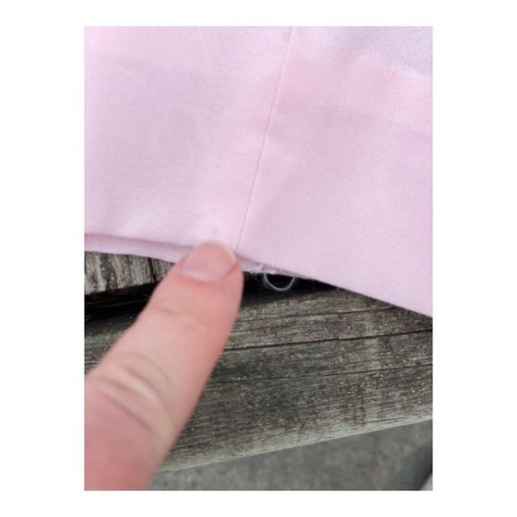 1950s Goosey Gander Pink Party Dress White Floral Embroidery Peter Pan Collar - Picture 11 of 16